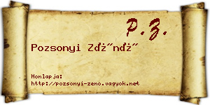 Pozsonyi Zénó névjegykártya